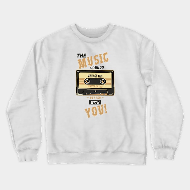 Vintage 1982 - Cassette Tape Crewneck Sweatshirt by Astrea lesgo.